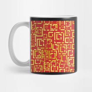 Deco Gold Blocks on Red 5748 Mug